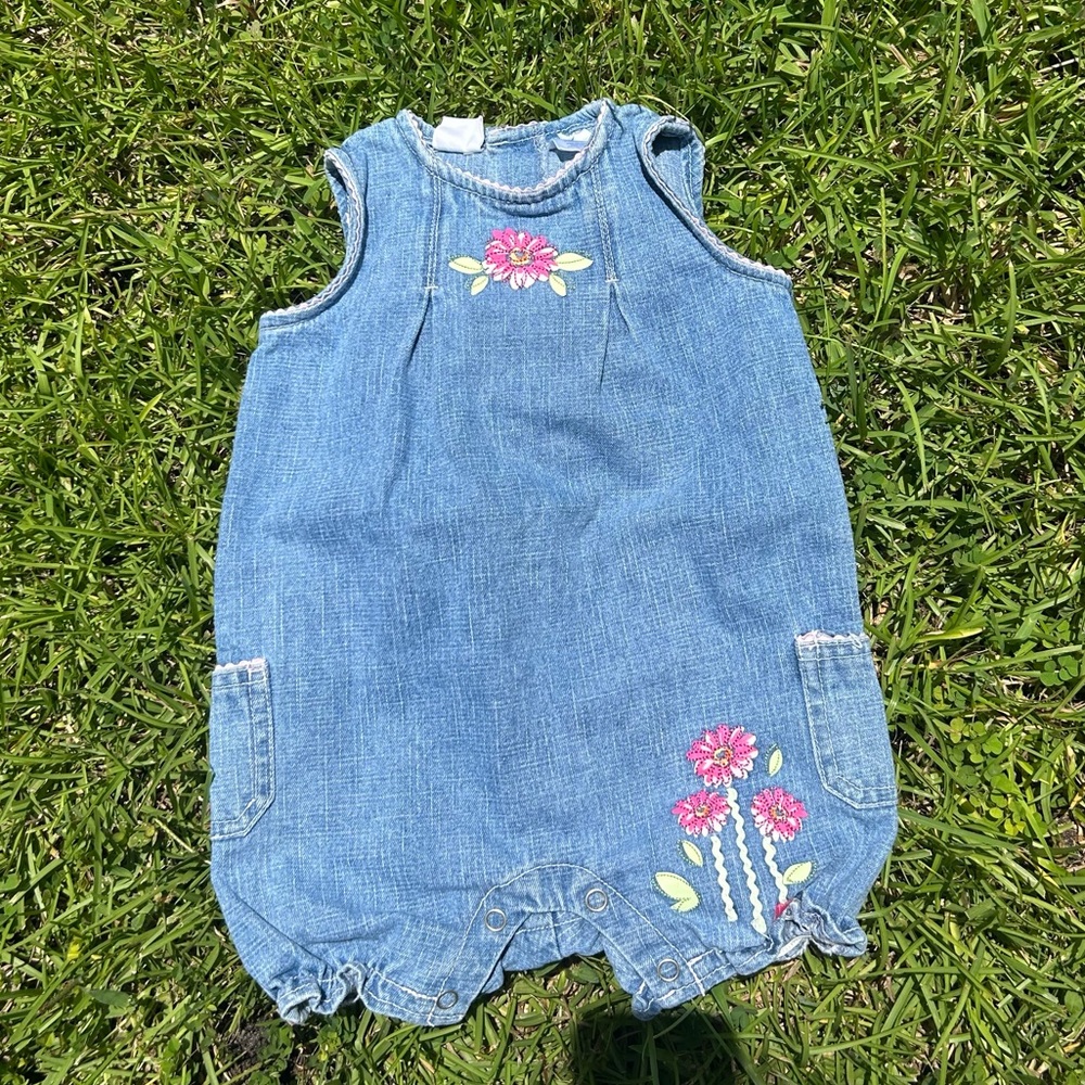 Vtg Cherokee Blue Baby Romper